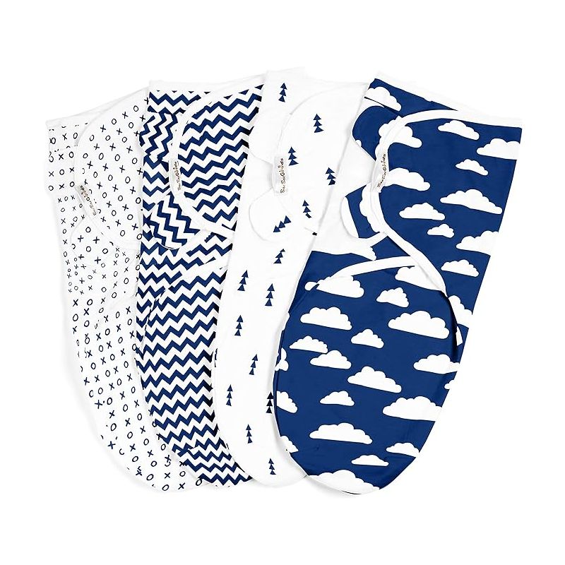 BaeBae Goods Swaddle Blanket, Adjustable Infant Baby Swaddling Wrap Set of 4