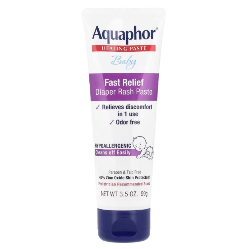 Aquaphor Baby, Fast Relief Diaper Rash Paste, 3.5 oz (99 g)