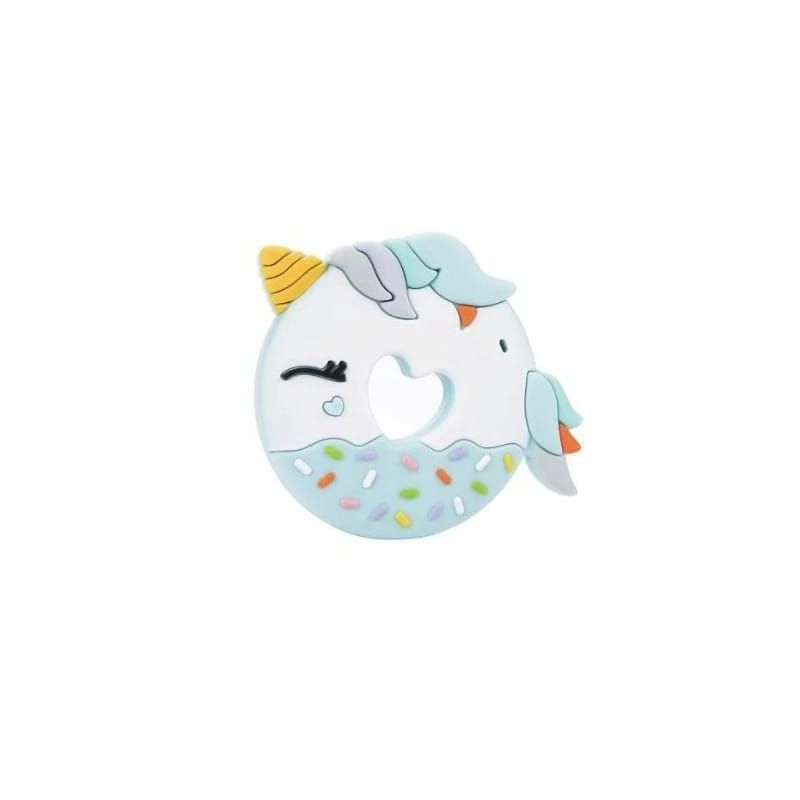 LOULOU LOLLIPOP SILICONE TEETHER - BLUE UNICORN DONUT