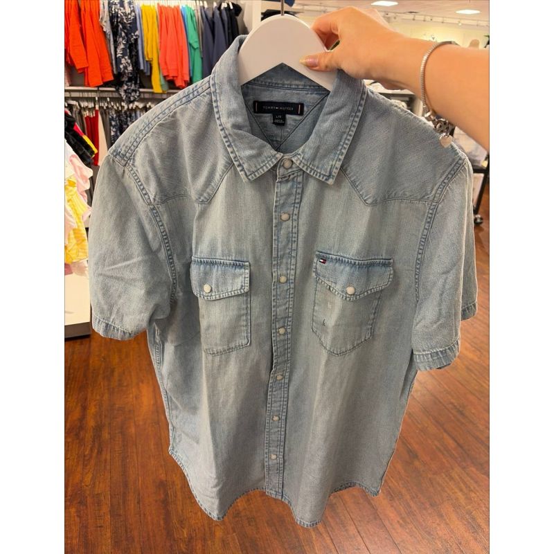 Camisa manga curta jeans