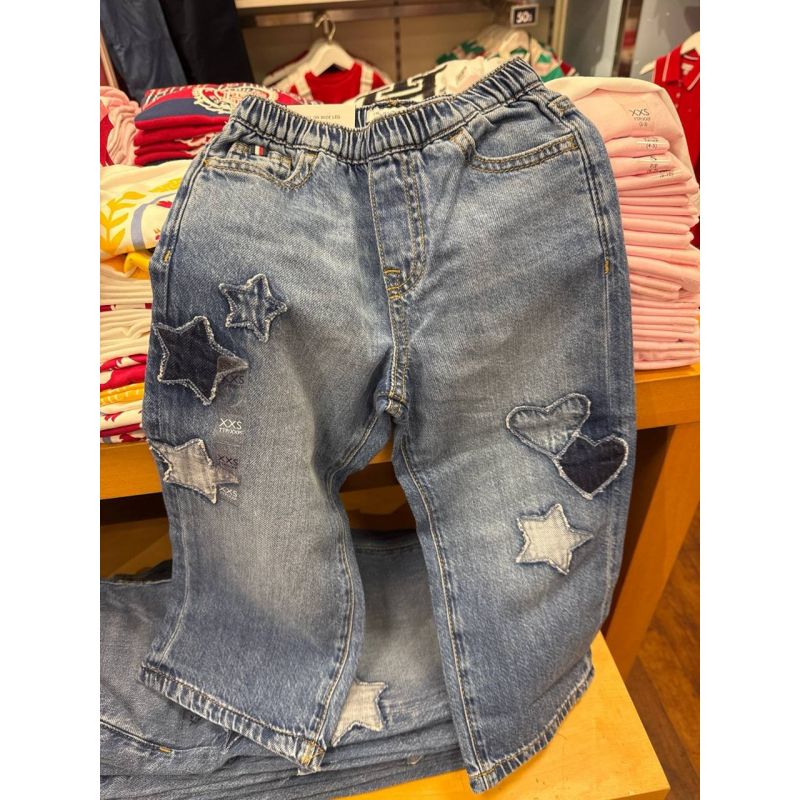 calça jeans pull on Wide Leg