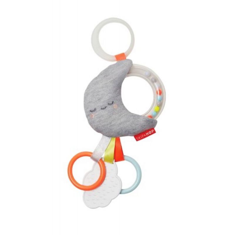 Skip Hop Silver Lining Cloud Rattle Moon Stroller Baby Toy