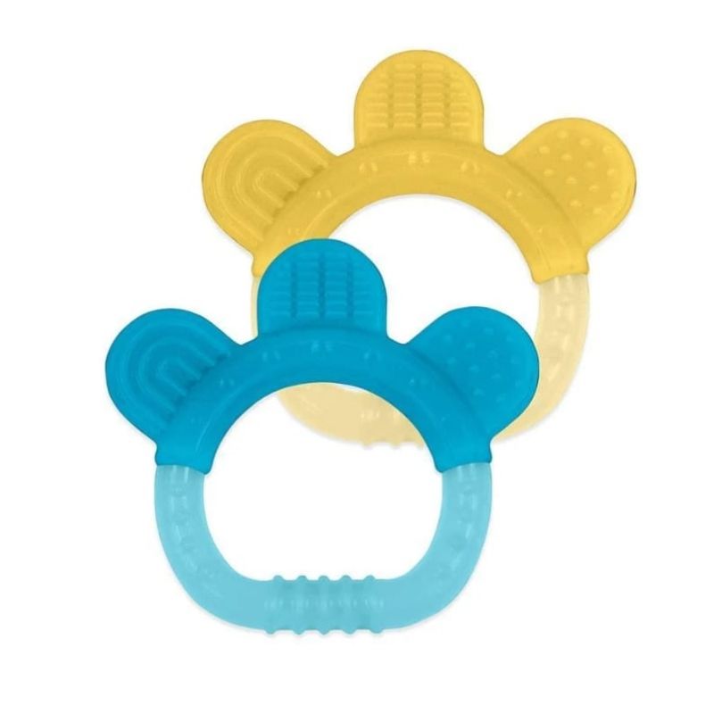 GREEN SPROUTS SILICONE TEETHER 2-PACK, AQUA 3M+