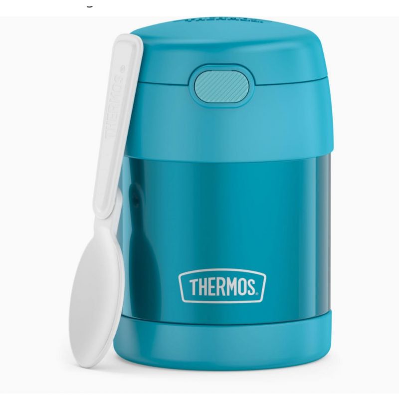 THERMOS FUNTAINER Insulated Food Jar – 10 Ounce, Navy – Kid Friendly Food Jar with Foldable 