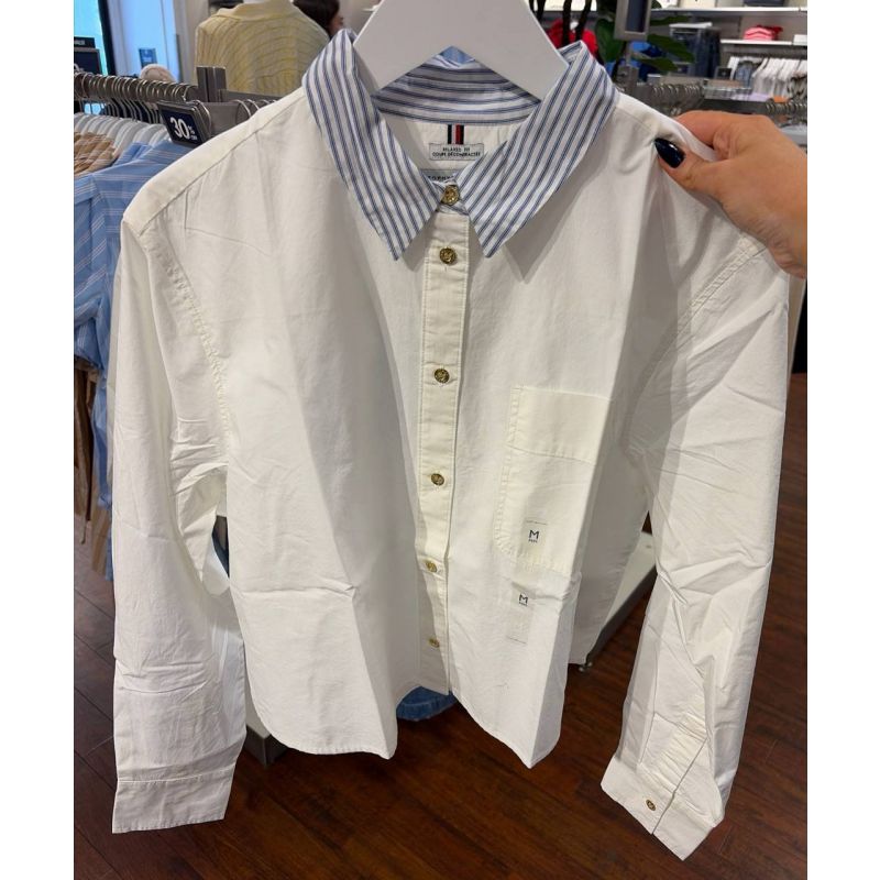 camisa oversized cropped  de botão