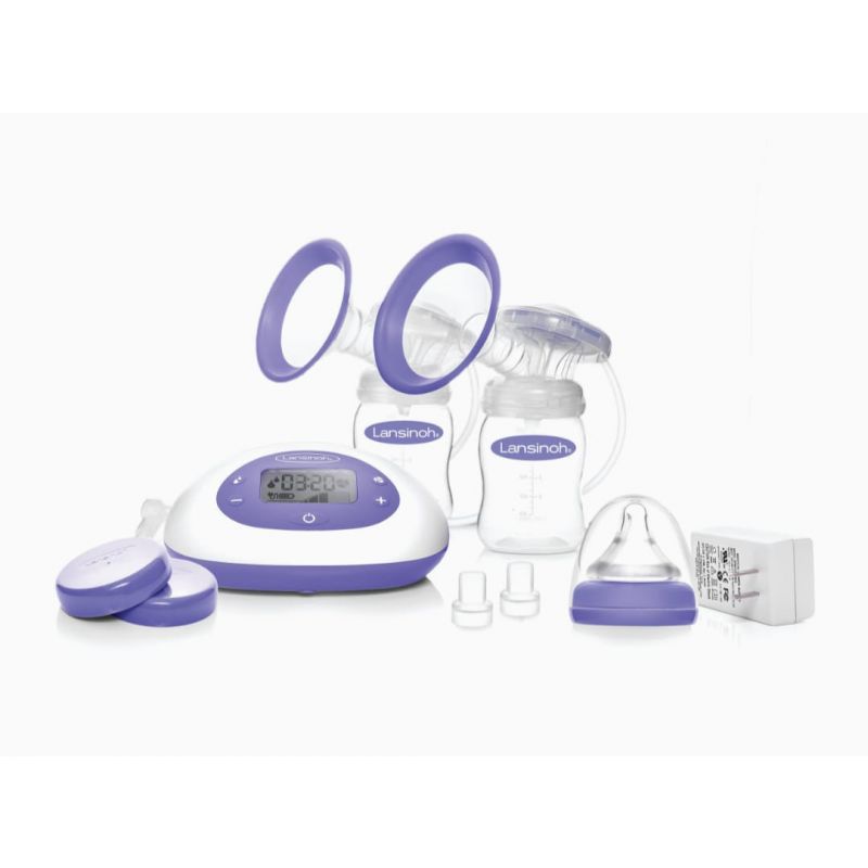 Lansinoh Signature Pro Double Electric Breast Pump, Portable Breast Pump, 3 Power Options