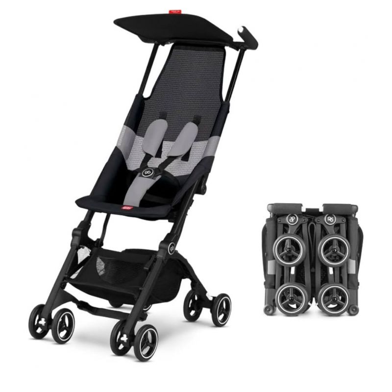 Gb Pockit Air All Terrain Ultra Compact Lightweight Travel Stroller with Breathable Fabric in Velvet Black