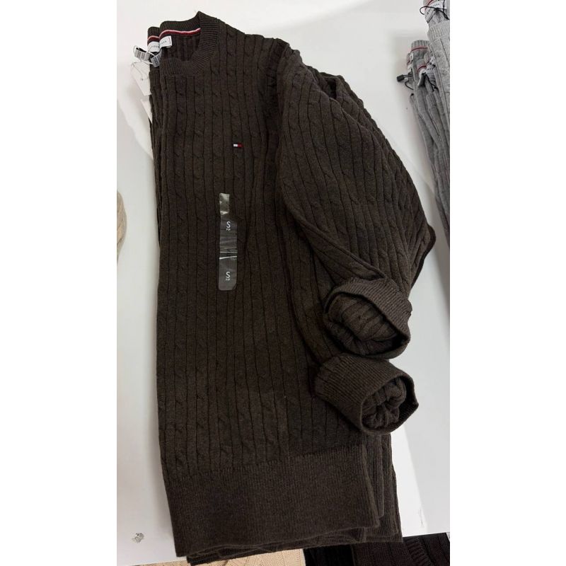 Sweater tricot trançado manga longa