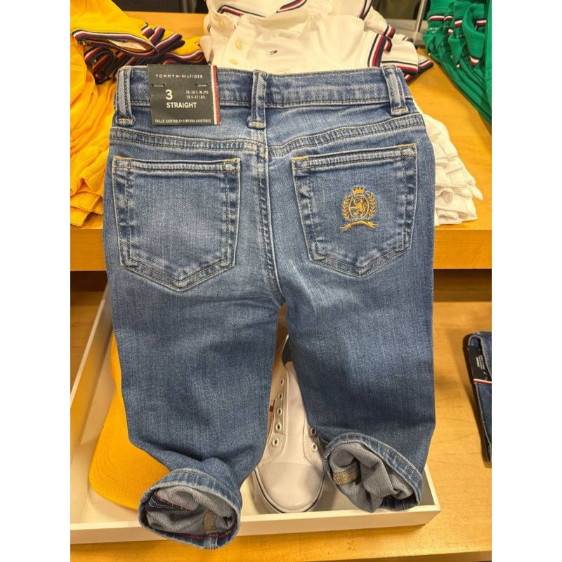calça jeans Straight com ajuste na cintura