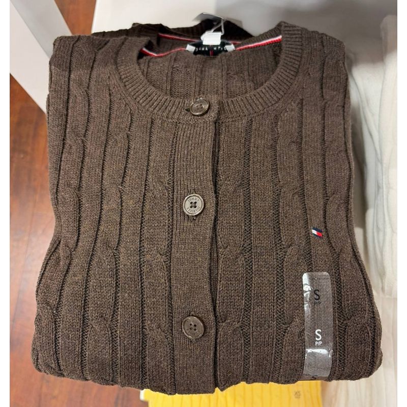 cardigan  tricot trançado Manga Longa
