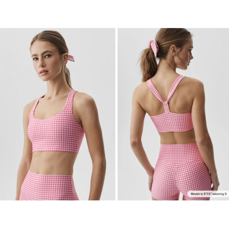 Airlift Gingham Sleek Bra Tank