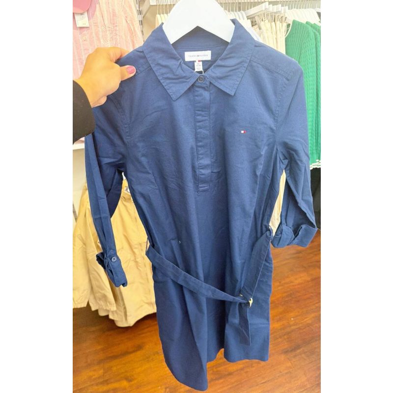 Vestido Algodão Oxford Manga Longa