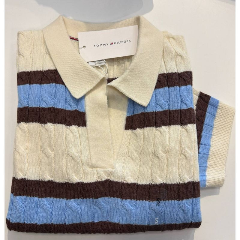 Polo sweater tricot trançado