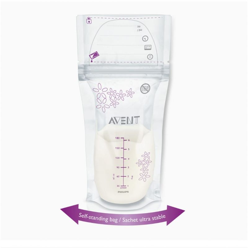  Philips AVENT Breast Milk Storage Bags, 6 Ounce, 25 Count