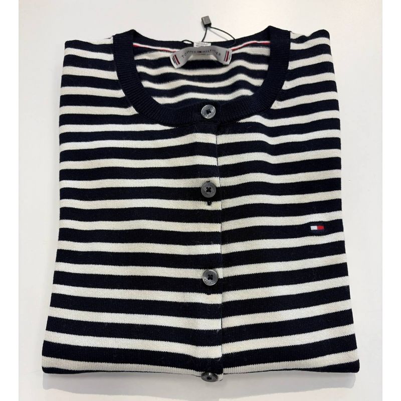 cardigan linha manga longa listrada