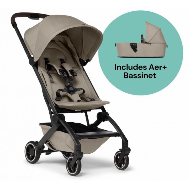 Joolz Aer+ Lightweight Compact Stroller + Bassinet Bundle - Sandy Taupe
