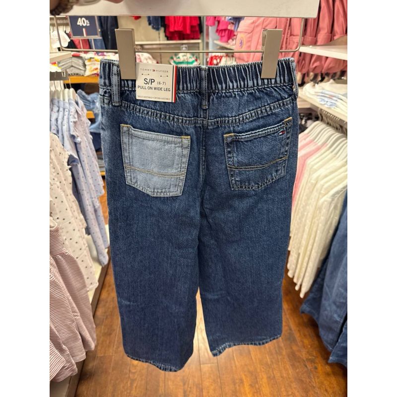 calça jeans pull on Wide Leg