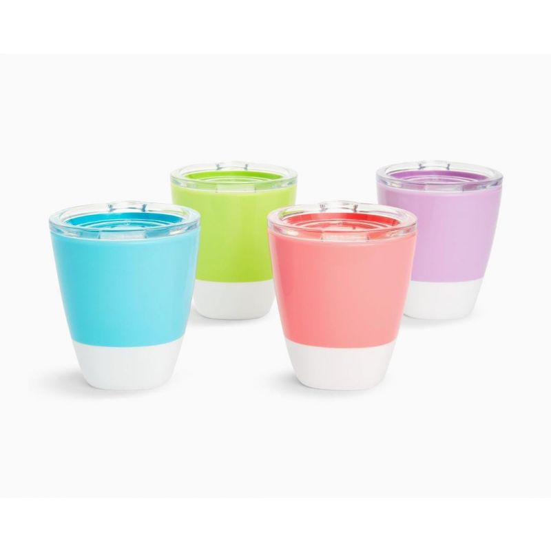 Munchkin® Splash™ Open Toddler Cups with Training Lids, 7 Ounce, Multicolored, 4 Pack