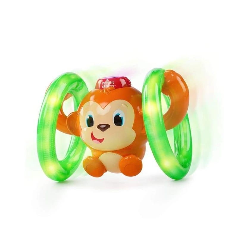 KIDS II - BRIGHT STARTS ROLL & GLOW MONKEY CRAWLING BABY TOY