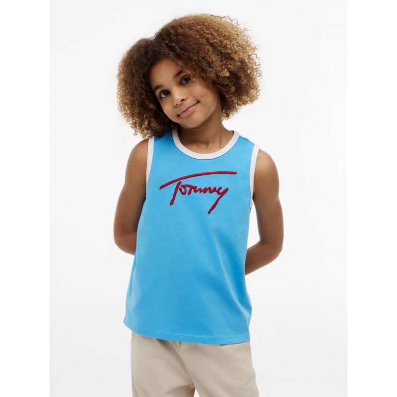Kids Script Tommy Logo Tank Top
