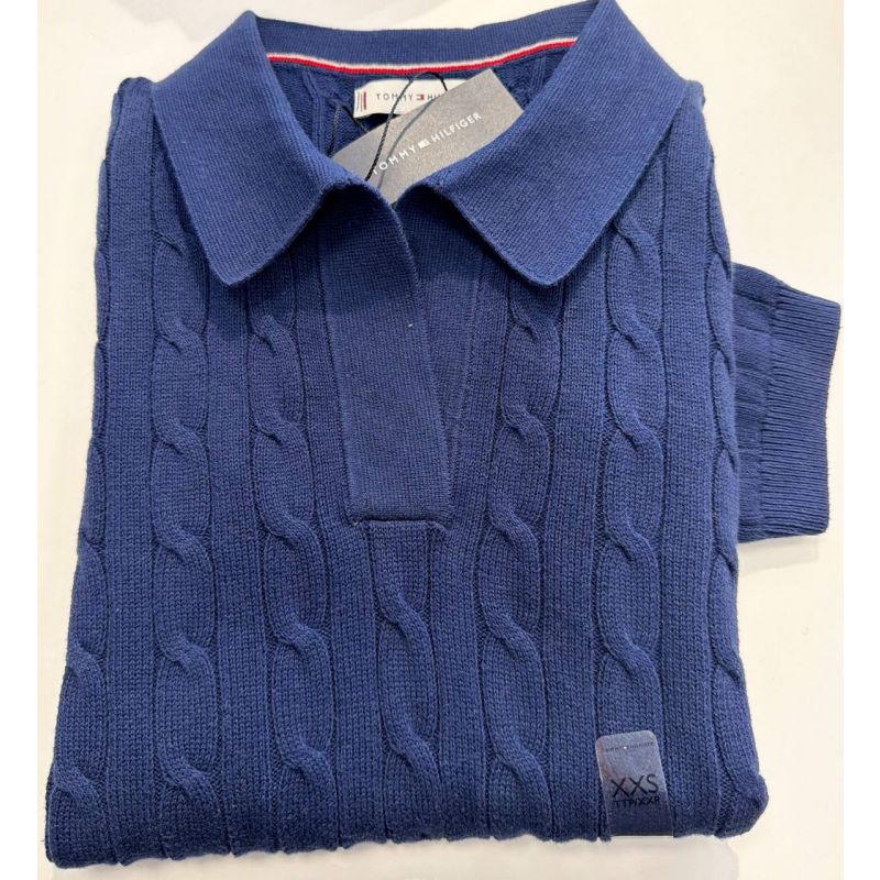 Polo sweater tricot trançado