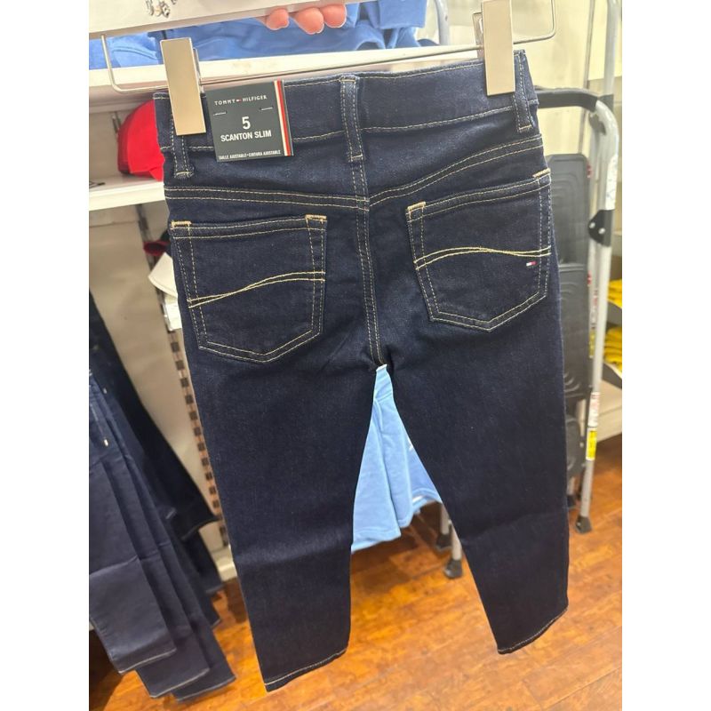 calça jeans Straight  slim com ajuste na cintura