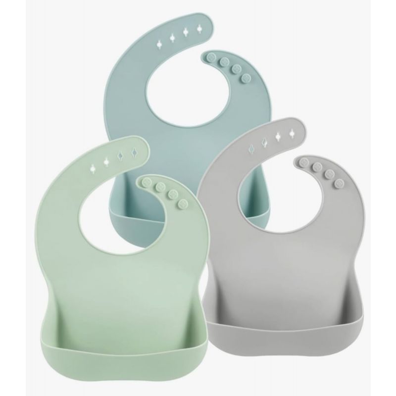 PandaEar 3 Pack Silicone Baby Bibs for Boys Girls| Waterproof Toddler Bibs