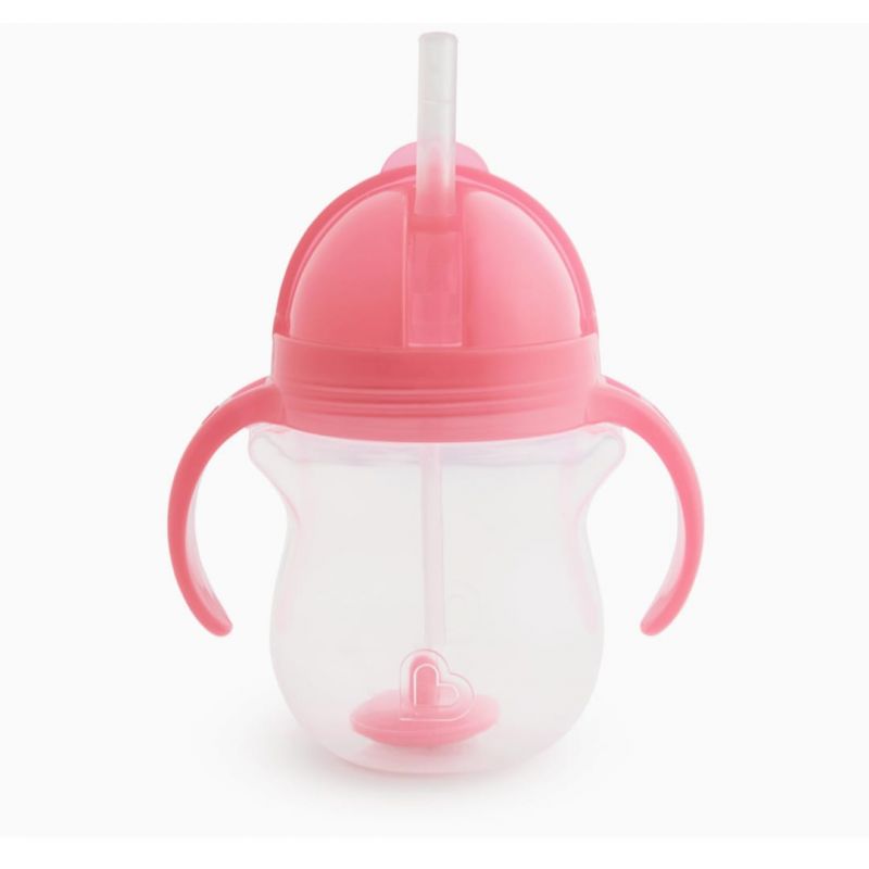 Munchkin® Any Angle™ Weighted Straw Trainer Cup with Click Lock™ Lid, 7 Ounce, Pink