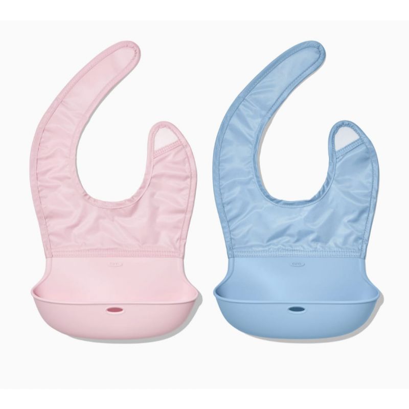OXO Tot Roll-Up Bib - 2 Pack - Blossom and Dusk