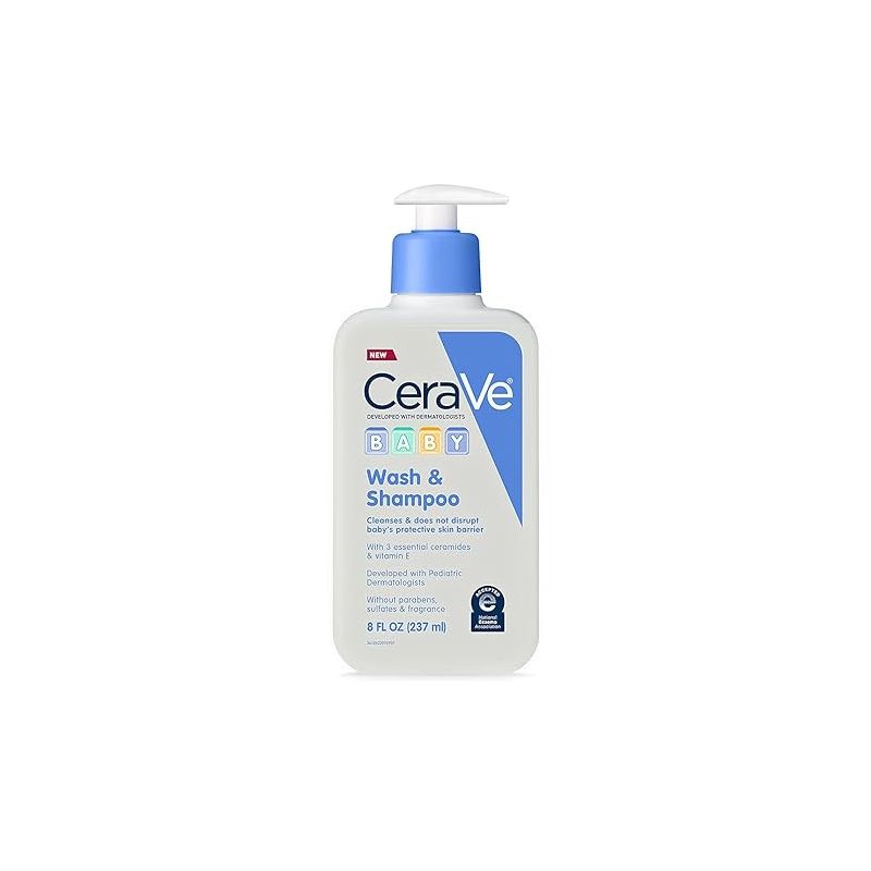 CeraVe Baby Wash & Shampoo | Fragrance, Paraben, & Sulfate Free Shampoo for Tear-Free Baby Bath Time