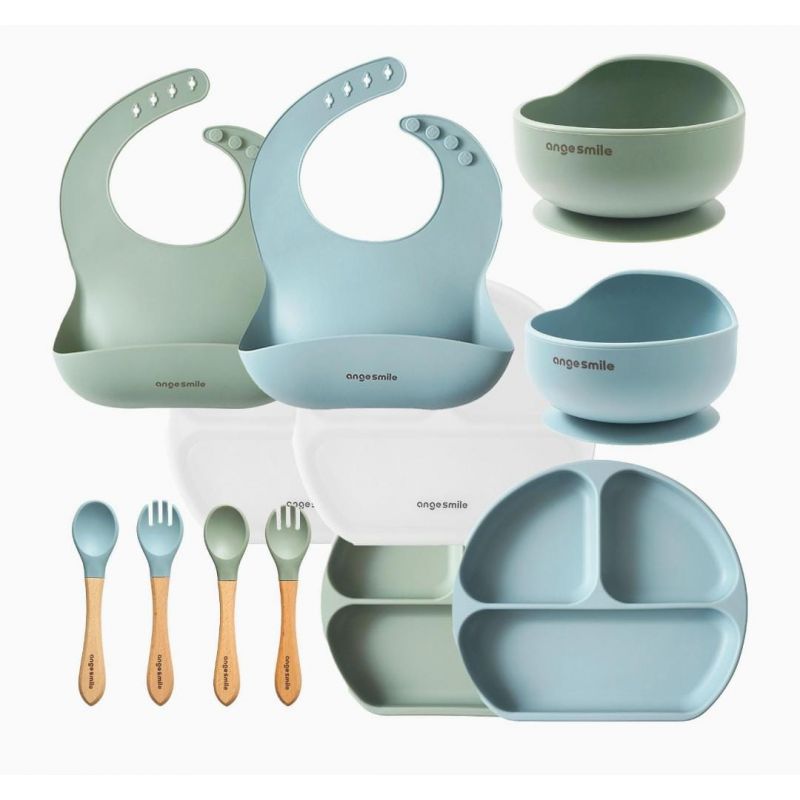  Baby Feeding Essentials Silicone Ange Smile 12 Set Bib