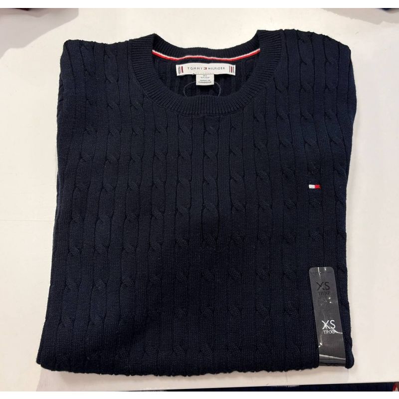 sweater tricot trançado manga curta