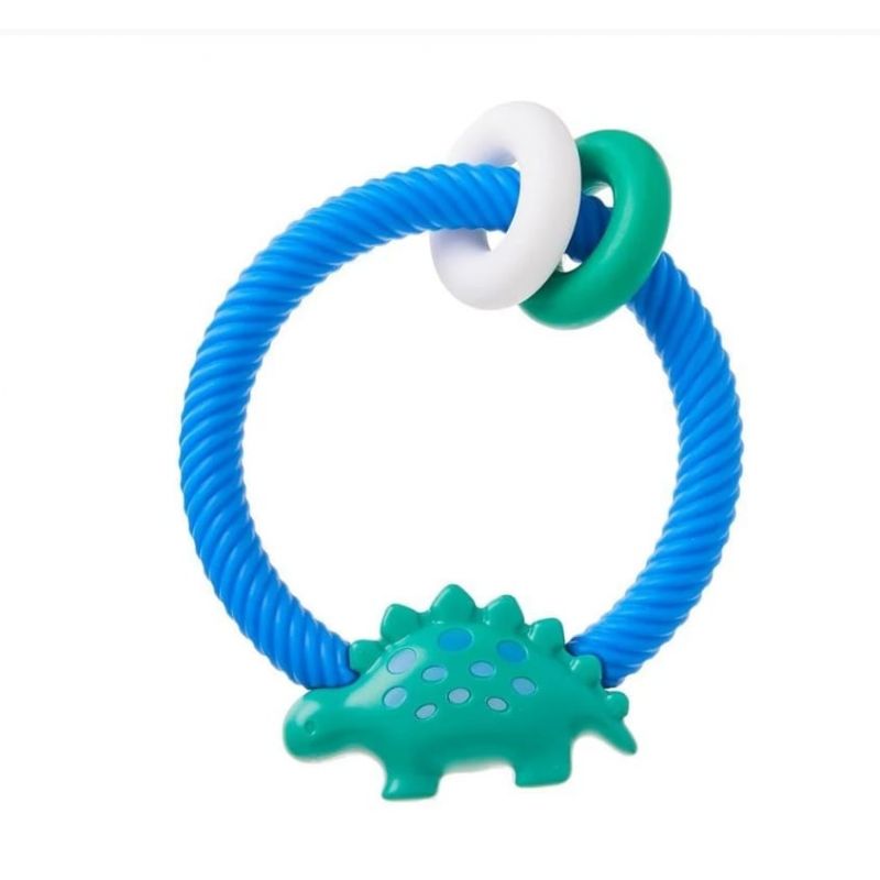 ITZY RITZY - DINOSAUR RATTLE WITH TEETHING RING