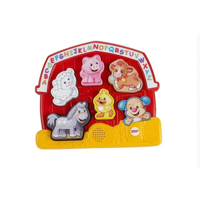 FISHER PRICE - LAUGH & LEARN TODDLER SHAPE SORTING TOY FARM ANIMAL PUZZLE