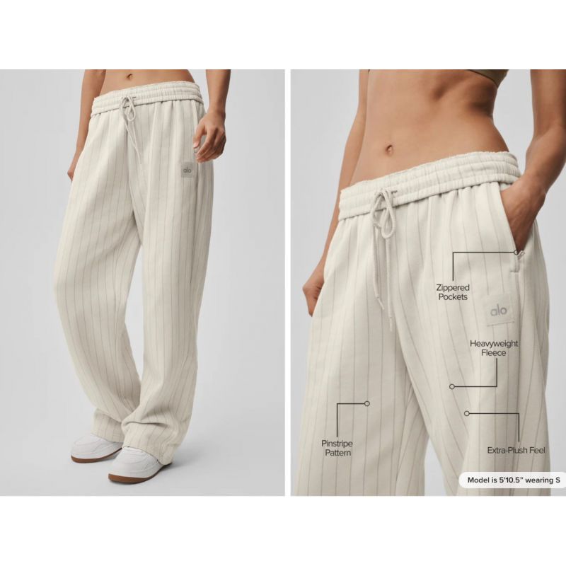 Pinstripe Straight Leg Sweatpant