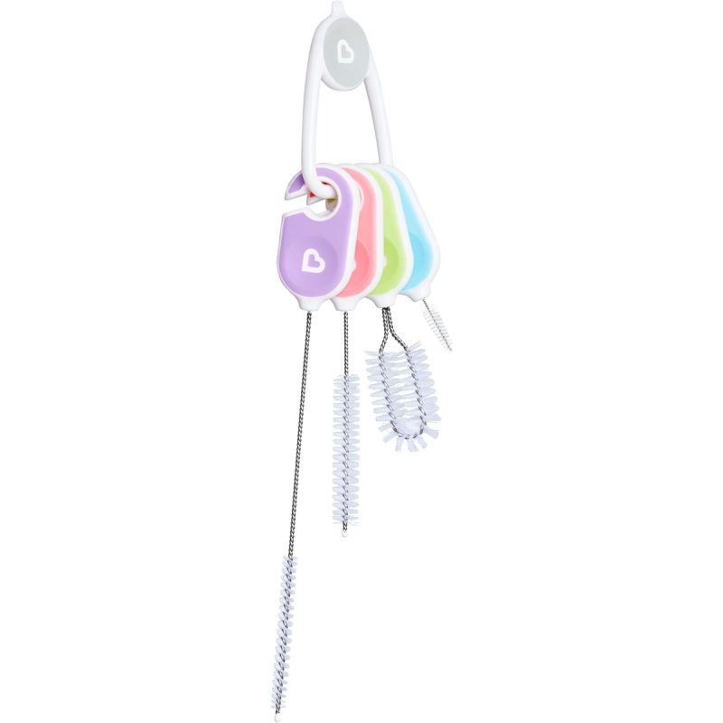 Munchkin® Details™ Bottle and Cup Cleaning Brush 4 Piece Set with Key Ring