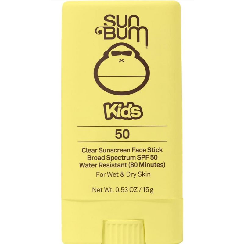 Sun Bum Kids SPF 50 Clear Sunscreen Face Stick | Wet or Dry Application | Hawaii 104 Reef Act Compliant (Octinoxate & Oxybenzone Free)