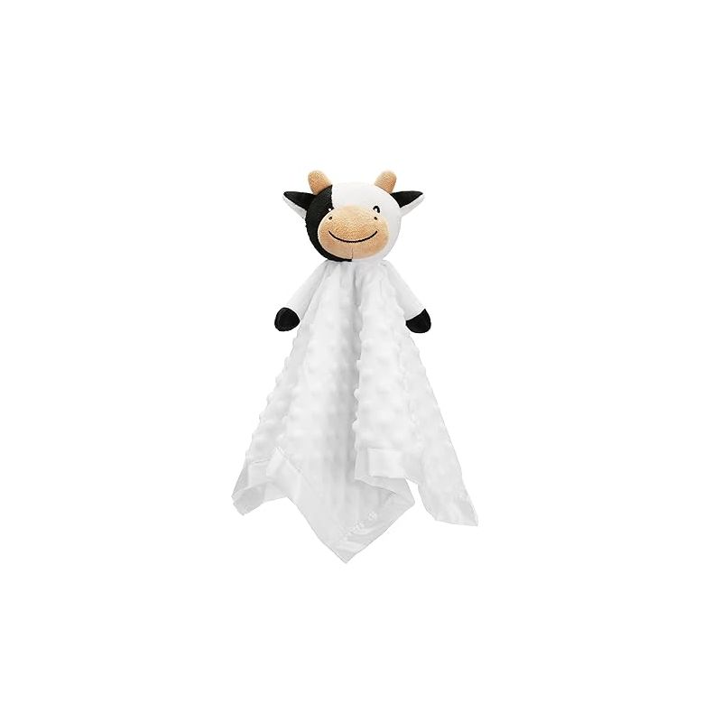 Pro Goleem Cow Security Blanket Soft Loveys for Babies for Boys and Girls Newborn Lovie Infant Blankie Cow Baby Stuff Baby Snuggle Toy Stuffed Animal Baby Gifts 16 Inch