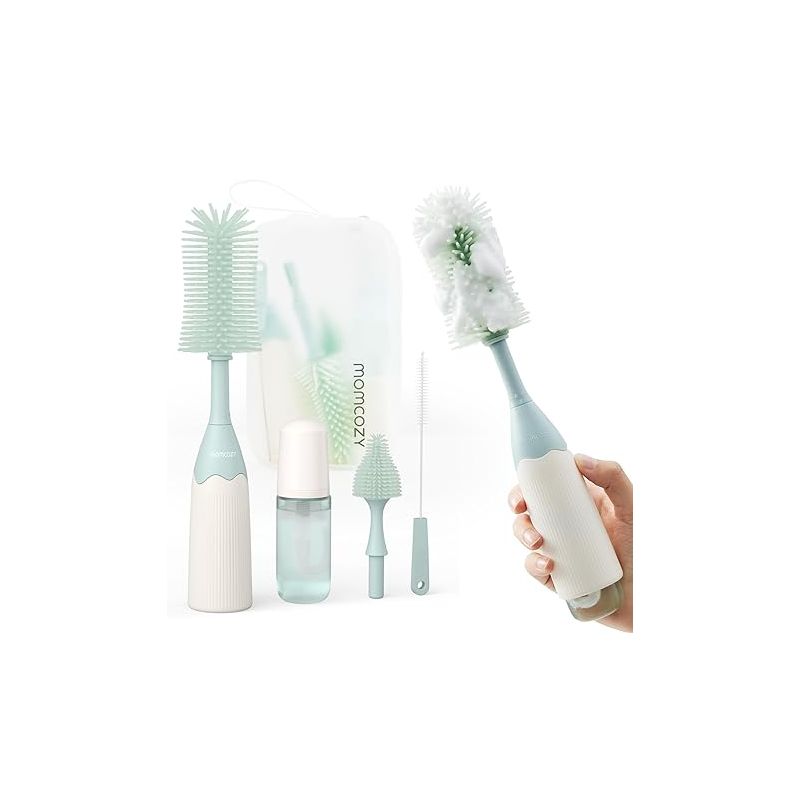 Momcozy Bottle Brush Kit, Innovative Push-Press Design for Better Cleaning