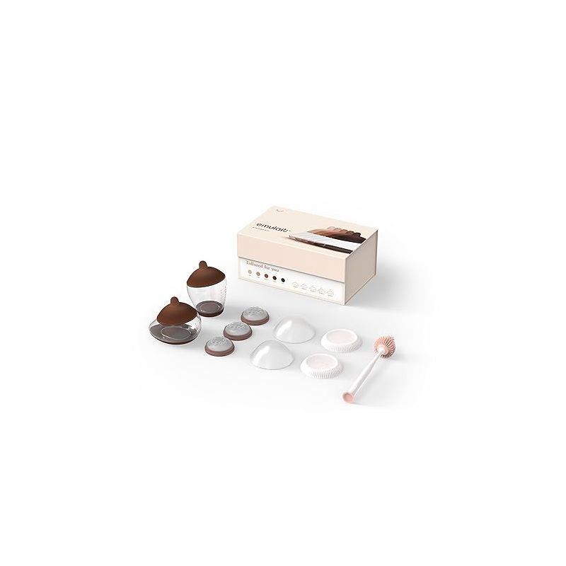 Baby Bottle Starter Kit Includes 2 Bottles 2 Nipples 2 Caps 2 Lids 3 Flow System Cleaning Brush - Shape 5 - Deep
