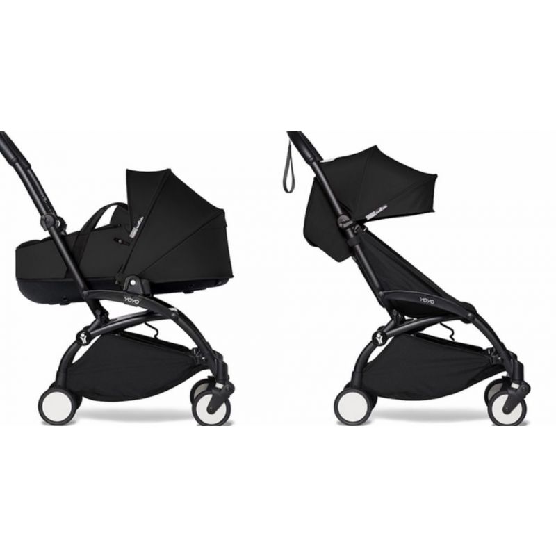 Babyzen YOYO2 Ultra Compact Complete 6+ Stroller with Bassinet - Black/Black 