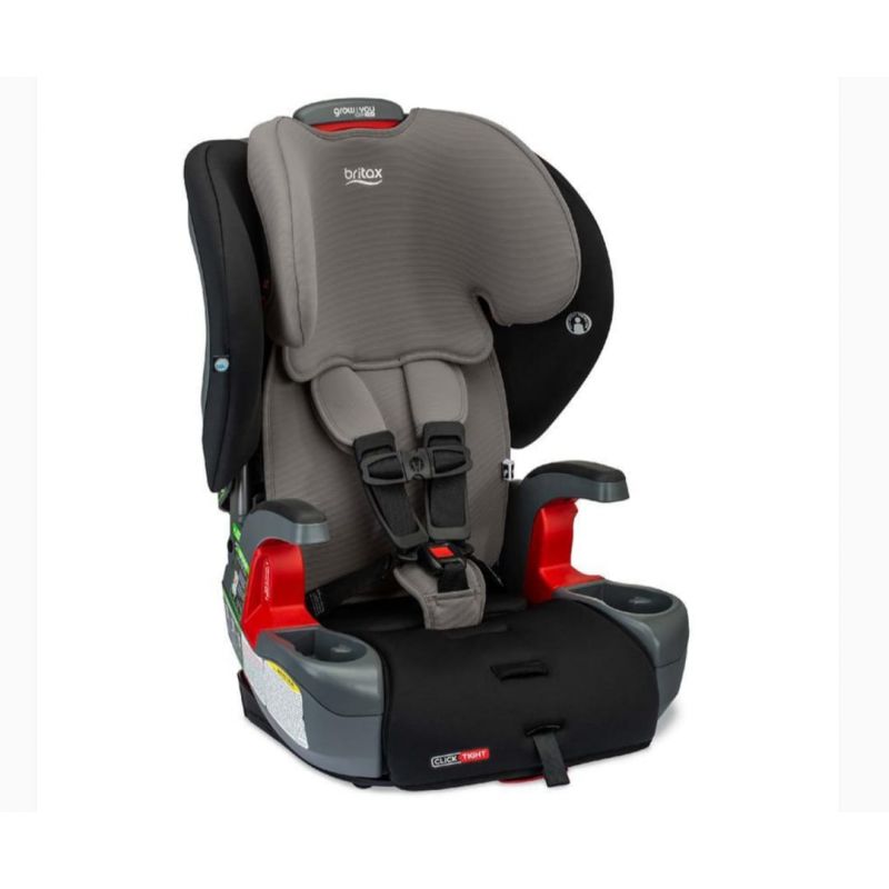 BRITAX - GROW WITH YOU CLICKTIGHT HARNESS BOOSTER CAR SEAT, GREY CONTOUR
