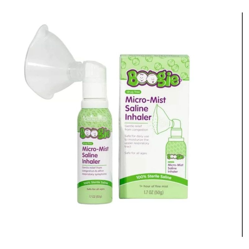 Boogie Micro-Mist Saline Inhaler, Baby Nose Congestion Relief, Nasal Spray for Kids, Pediatrician Recommended, HSA/FSA Eligible, 1.7oz Unscented - Pack of 1
