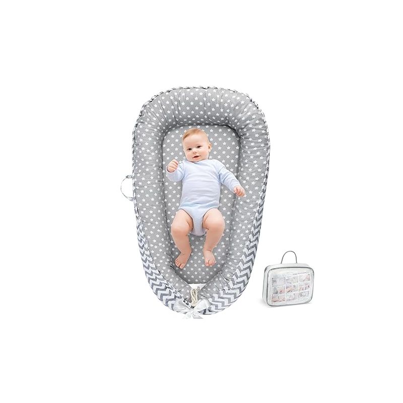 Baby Lounger - Baby Lounger for Newborn, Breathable & Soft Baby Nest Cover Co Sleeper for Baby 0-24 Months, Babies Essentials Gifts, Portable Infant Lounger Baby Floor Seat for Home and Travel