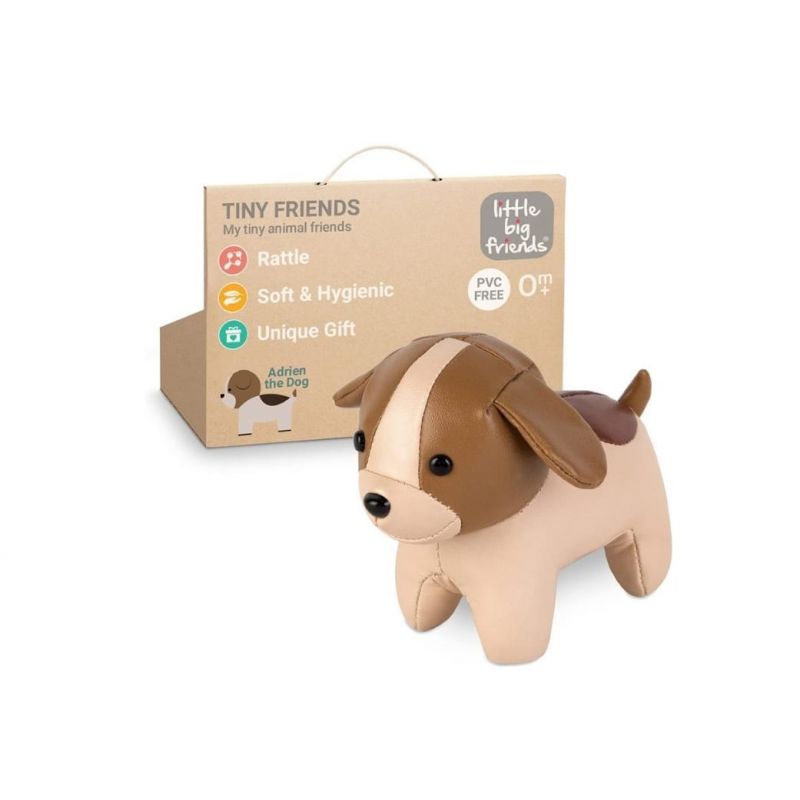 LITTLE BIG FRIENDS - TINY FRIENDS RATTLE TOY, ADRIEN THE DOG