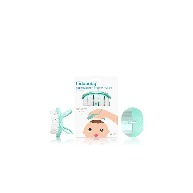 Frida Baby Infant Head-Hugging Baby Hairbrush and Comb Set Newborn and Up