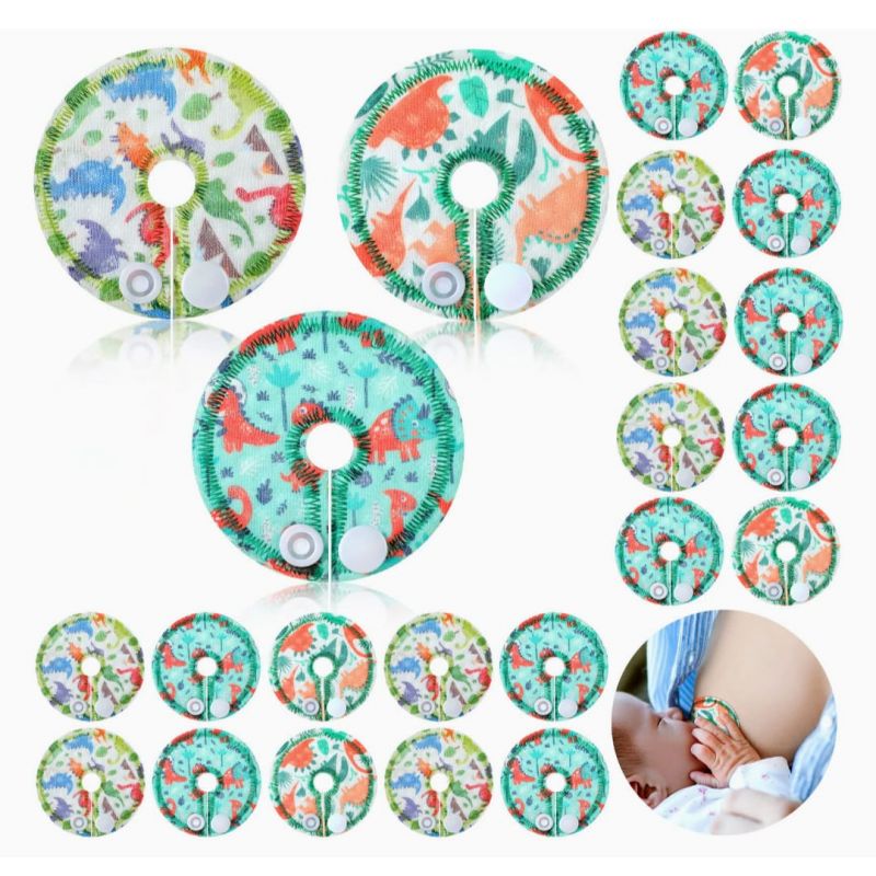 24 Pack Cotton Pads for Feeding Support, Feeding Pads Supplies G Shape Pads Button Covers for Feeding Care