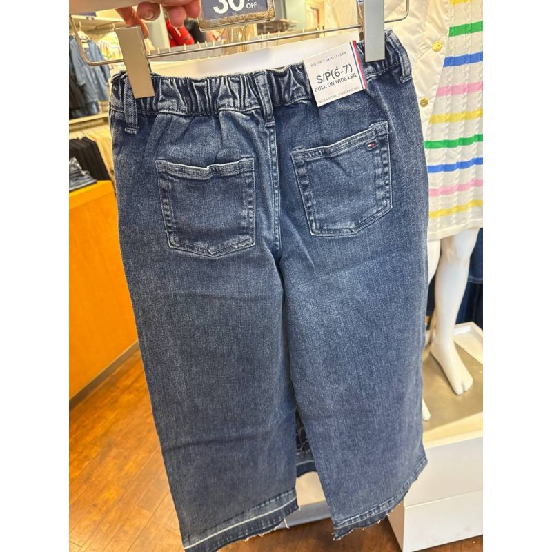 calça jeans pull on Wide Leg