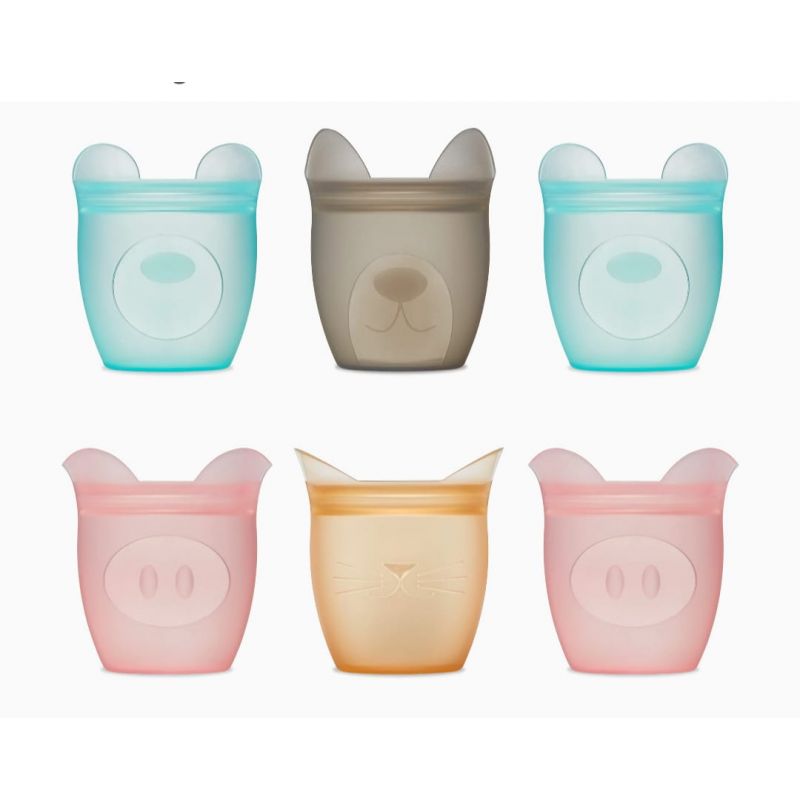 Zip Top Reusable 100% Silicone Kids Snack Food Storage