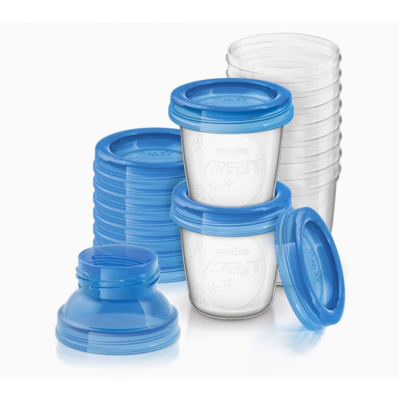 Philips AVENT Breast Milk Storage Cups And Lids, 10 6oz Containers, SCF618/10